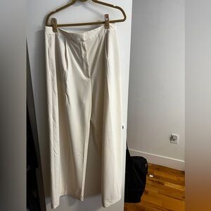 Zara Ivory Wide-Leg Pants